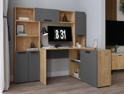 Стол письменный 1450 Квартет-13, Дуб крафт золотой/Графит