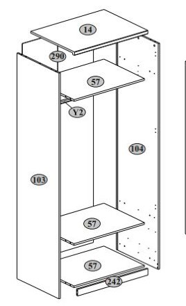  Шкаф 2 двери с ящиками 2DG2S DOORSET   
