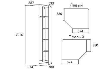 Шкаф угловой Оливия НМ 014.11 Х НМ 014.11 Х